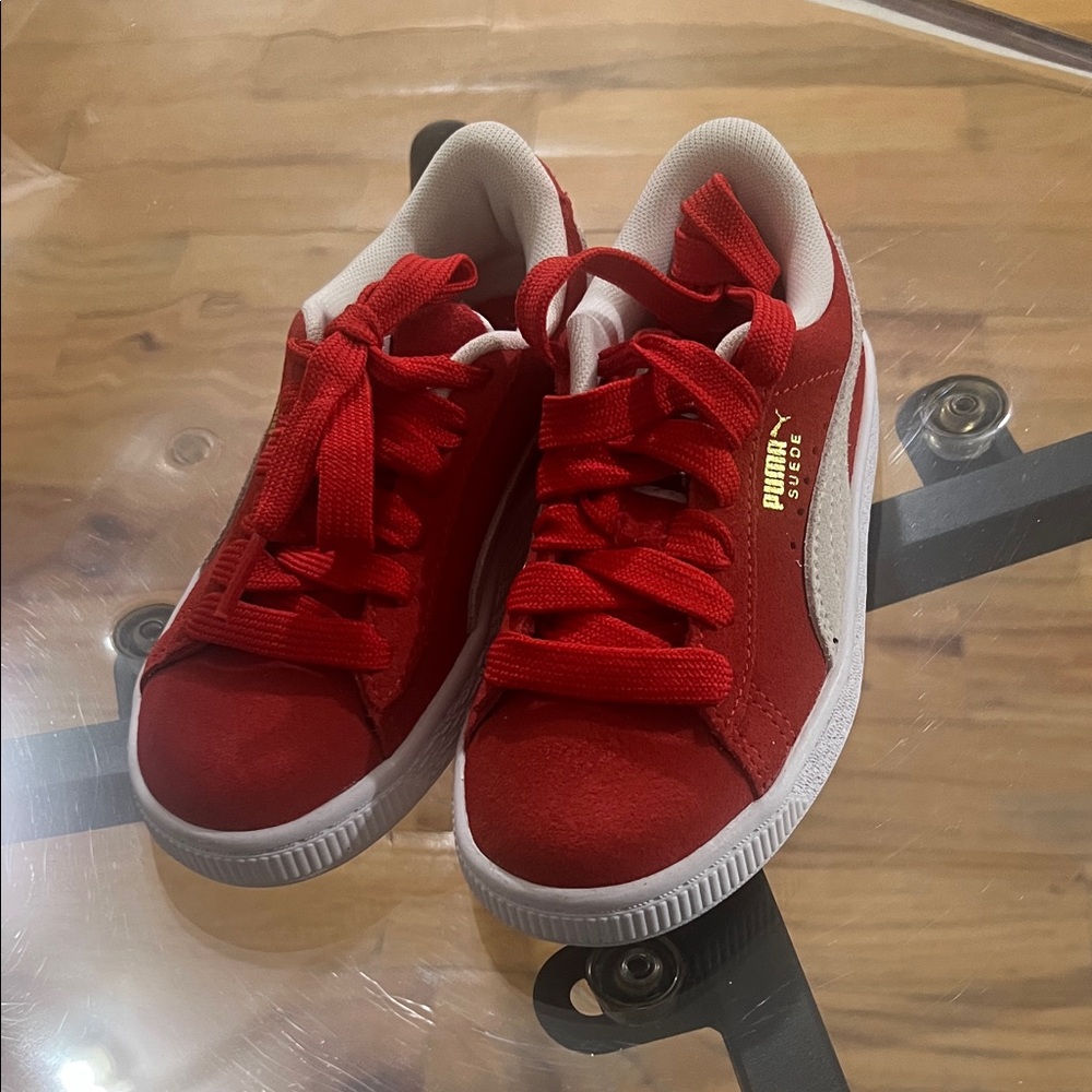 Puma Kids Red and White Sneakers